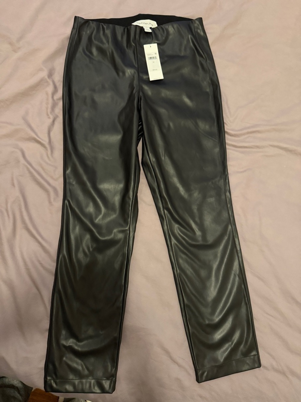 Women’s Black Faux Leather Pants - Sleek Stretch Fit